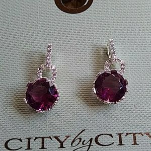 Red-Amethyst and crystal earrings, GCZ